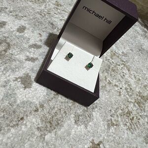 Emerald 10k gold studs